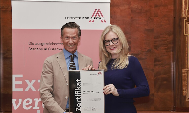 LGT Bank erhält Leitbetriebe Austria-Zertifikat